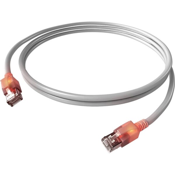 Easylan CS1OAADAD0005 RJ45 sieťové káble, prepojovacie káble CAT 6A S/FTP 0.50 m sivá dvojžilový tienený, bez halogénov, samozhášavý 1 ks; CS1OAADAD0005