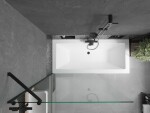 MEXEN/S - Cube obdĺžniková vaňa 170 x 80 cm s panelom + vaňová zástena 100, transparent, čierna 550517080X9510000070
