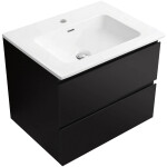 CERANO - Kúpeľňová skrinka Carole - čierna matná + keramické umývadlo Novo - biela lesklá - 71x49,5x46,5 CER-8050BD85862
