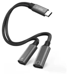 SBS rozbočovací kábel USB-C čierna / Kábel / USB-C - 2x USB-C / 13 cm