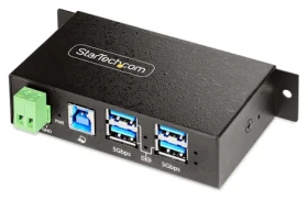 StarTech Industrial 4- Port USB Hub / USB rozbočovač / Riadený / USB 3.2 Gen 1 / Kovové telo / 0-60 °C (5G4AINDRM-USB-A-HUB)