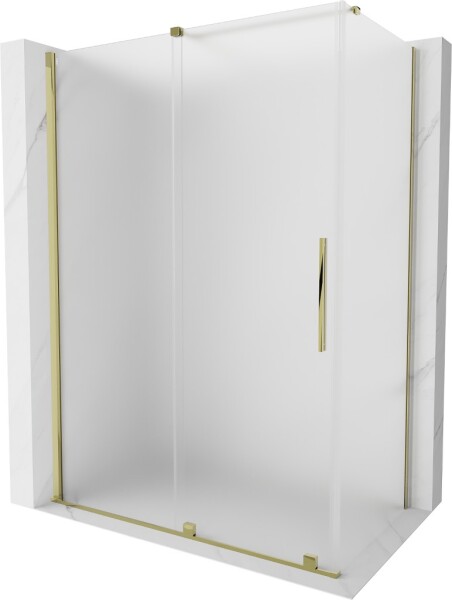 MEXEN/S - Velár sprchovací kút, posuvné dvere 150 x 85, dekor, zlato 871-150-085-31-50