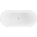 MEXEN/S - Luna voľne stojaca vaňa 140 x 75, biela, sifón a prepad zlatá kartáčovaná 52031407500-55