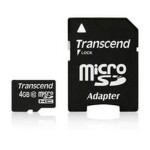 Transcend Micro SDHC 4GB Class 10 + adaptér (TS4GUSDHC10)