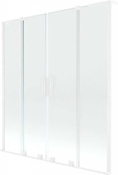 MEXEN/S - Velar L Duo dvojkrídlová posuvná vaňová zástena 150 x 150, transparent, biela 896-150-003-02-20