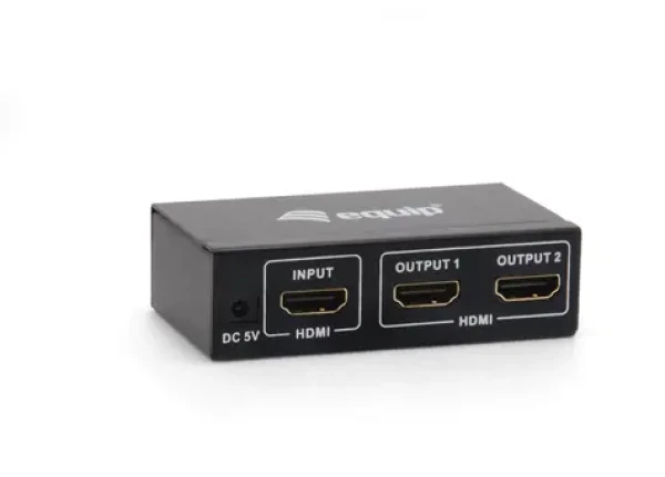 Equip HDMI 1.4 Splitter 2- Port čierna / HDMI rozbočovač / 1 vstup / 2x výstup HDMI / 4K 30Hz / HDCP / napájací adaptér (332712)