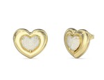 Guess Pozlátené srdiečkové náušnice s kryštálmi LOVE JUBE05459JWYGT/U