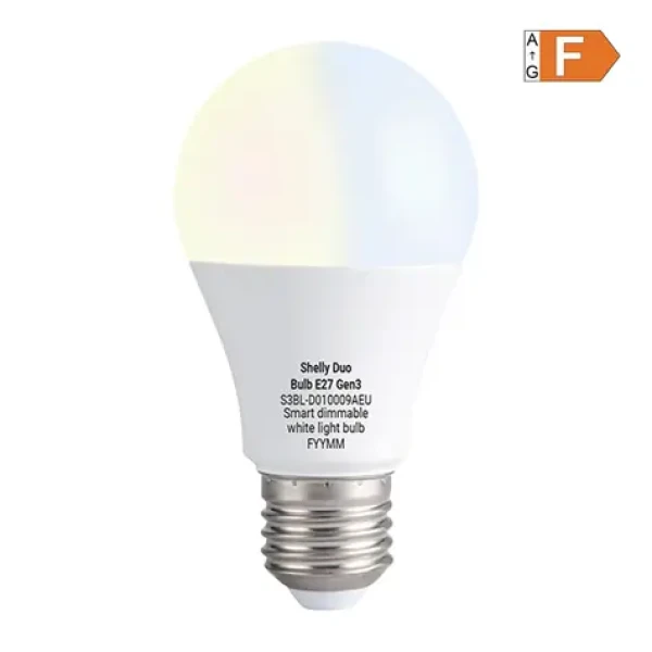 Shelly Duo E27 Gen3 / LED žiarovka / teplá-studená biela / E27 / 800 lm / Wi-Fi, Bluetooth (Duo E27 Gen3)