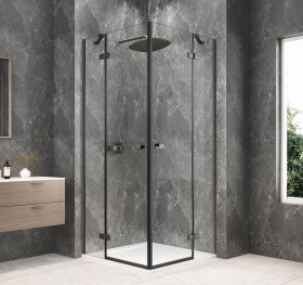 POLYSAN - GLOBE GUN METAL štvorcová sprchová zástena 900x900, rohový vstup, číre sklo GB5990GM