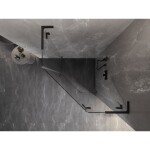 MEXEN/S - Lunar L sprchový kút päťboký krídlový pravá 80 x 80, transparent, čierna 831L-080P-080L-70-00-P