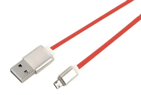 NetX kábel Micro USB červený / Nabíjací a synchronizačný kábel / obojstranné konektory (KABNTX1003)