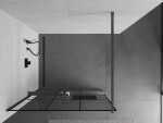 MEXEN/S - Kioto+ Sprchová zástena WALK-IN s poličkou a držiakom uterákov 100 x 200, čierny vzor, grafit metal 800-100-121-95-77