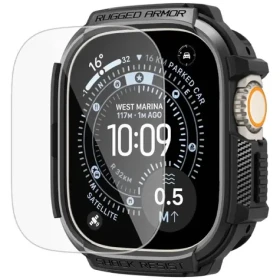 Spigen Rugged Armor (w Glass) matná čierna / Ochranný kryt / Apple Watch Ultra 3/2/1 49 mm (ACS11414)
