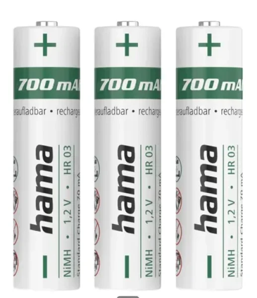 HAMA nabíjacia batéria AAA Micro 700 mAh 3ks / Ni-MH (223526)
