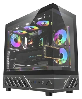 DarkFlash DS950 čierna / ATX / bez vetrákov / USB-C 3.2 Gen 2 / 2x USB-A / 270 ° panel / bez zdroja (DS950 BLK NoF)