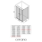 CERANO - Sprchovací kút Antelo L - Ľ/P - 6 mm - chróm, transparentné sklo - 150x60 - otočný CER-666781