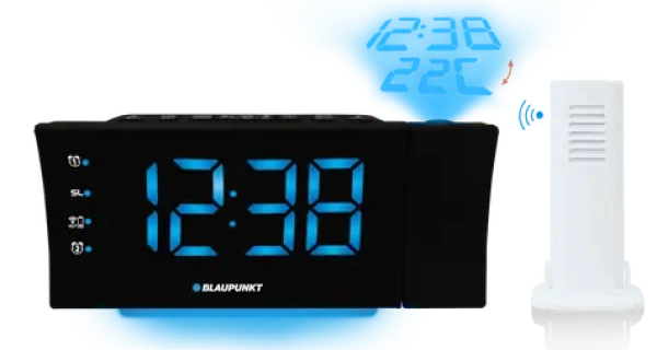 Blaupunkt CRP81USB čierna / rádio budík / LED displej / projekcia času a teploty / stmievateľný (5901750503221)