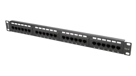 Lanberg čierny / Patch panel / 24 portov / RJ-45 / CAT6 / UTP / 1U / 19" (PPU6-1024-B)