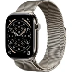 Apple Watch Series 11 GPS+Cellular 42mm Titanové telo - Prírodný milánsky ťah / 130-180 mm (MF8P4MP/A)