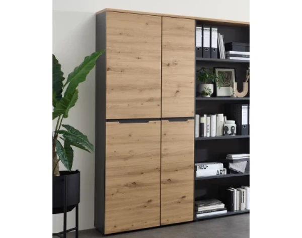 Univerzálna skriňa s policami Memphis, 75 cm, dub artisan/grafit%