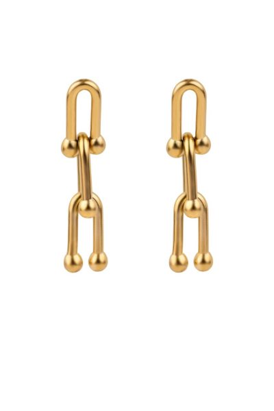 Marc Malone Úchvatné pozlátené visiace náušnice Ivy Gold Earrings MCE250180G