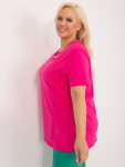 Tmavě růžová halenka plus size s krátkým rukávem XL