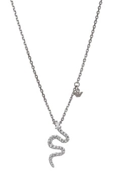 Emporio Armani Dámsky strieborný náhrdelník Had so zirkónmi EG3611040