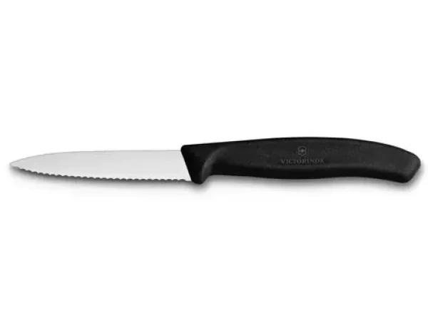 VICTORINOX Nôž na zeleninu s vlnkovaným ostrím 8 cm čierna (6.7633)