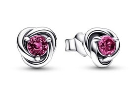 Pandora Slušivé strieborné náušnice s ružovými zirkónmi 292334C05