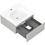 MEXEN/S - Orio kúpeľňová skrinka 50 cm s umývadlom Vela, 1 šuplík, sivá mat/biela mat 91A10-05023-1-BF62-W23M01