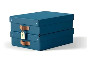 Leitz Puro modrá / Úložný box / Kartón / Veľkosť M nízky / 2 ks / 270 × 100 × 370 mm (61480068)