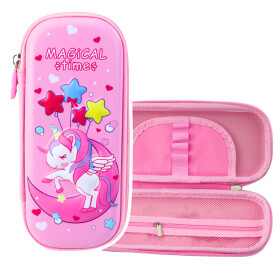 Mamido Školský rozkladací peračník s 3D Jednorožcom 23x10x5 cm fialový