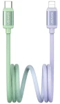 USAMS Bicolor Series SJ757 zeleno-fialová / Dátový kábel / USB-C - Lightning / PD 30W / 1,2 m (SJ757USB02)