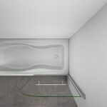 H K - Vaňová zástena S11H FLAG 80x140cm - jednodielna sklopná, číre sklo, s držiakom na uteráky SE-S11HFLAG80