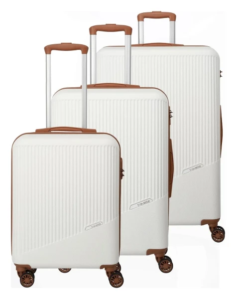 Travelite Bali S,M,L White/Cognac S: 34 l / M: 65 l / L: 96 L TRAVELITE-72340-30