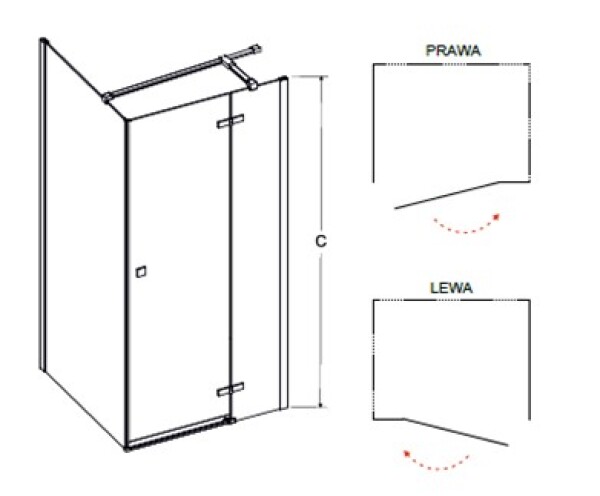 BESCO - Obdĺžnikový sprchovací kút PIXA BLACK - Rozmer A - 100, Rozmer B - 90, Smer zatvárania - Pravé (DX) BCPIXA1090OBDPB