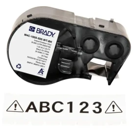BRADY páska M410/BMP41/M510/BMP51/BMP53/M511 čierno-biela / Páska do popisovača káblov / vinylová / 2,54 cm (M4C-1000-595-WT-BK)