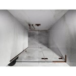 MEXEN/S - Lunar L sprchové dvere krídlové pravé 85, transparent, ružové zlato 834L-085-000-60-00-P