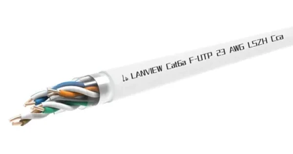 Lanview Cat6a F-UTP inštalačný kábel 305 m biely / Sieťový kábel / LSZH / AWG23 (LVN122164)