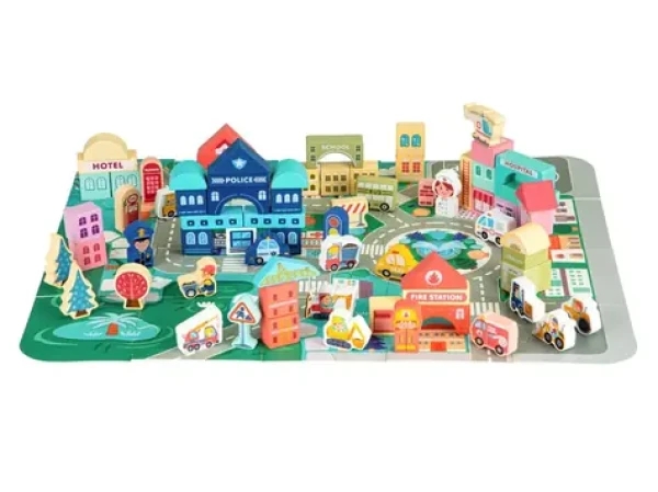 ECOTOYS Drevené kocky Zvieratká