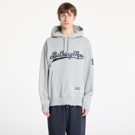 Mikina A BATHING APE Baseball Logo Relaxed Fit Pullover Hoodie UNISEX Gray XL