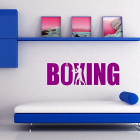 Veselá Stena Samolepka Nápis boxing Farba: fialová, Veľkosť: 100 x 29 cm