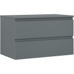 MEXEN/S - Orio kúpeľňová skrinka pod umývadlo 80 cm s doskou, 2 zásuvky, grafit mat 91A10-08047-2-BFFC66