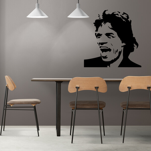 Veselá Stena Samolepka Mick Jagger Farba: černá, Veľkosť: 100 x 100 cm