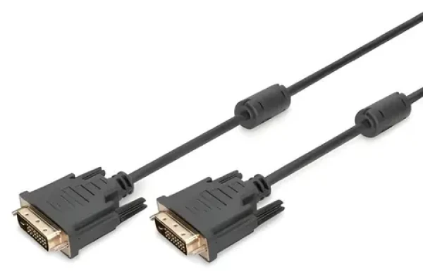 Digitus DVI-D Dual Link kábel čierna / Prepojovací kábel / DVI-D 24+1 / 5 m / max. 2560×1600 px (AK-320101-050-S)