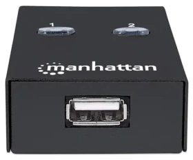 Manhattan USB prepínač 2- Port biela / USB prepínač / 2x USB 2.0 / kábel 1,5 m / LED indikácia (162005)