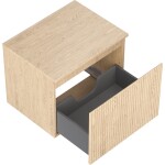 MEXEN/S - Rivel kúpeľňová skrinka pod umývadlo 60 cm s doskou, 1 šuplík, reliéf, dub 91A20-06047-1-BFC81