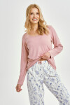 3456 DÁMSKE DLHÉ PYŽAMO CAROLINE M-XL Růžová XL
