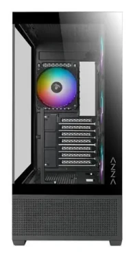 Azza Tiara 501B ARGB čierna / Počítačová skriňa / Midi-tower / ATX / tvrdené sklo / bez zdroja (CSAZ-501B)