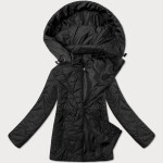 Čierna dámska plus size bunda s odnímateľnou kapucňou J Style (16M9268-392) odstíny černé 46